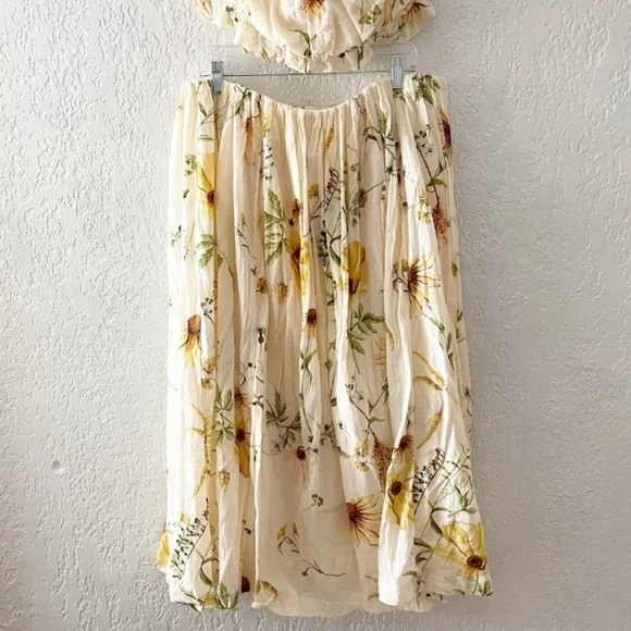 H&M Wildflower Collection Crop Top and Skirt Set sz L - Picture 10 of 13